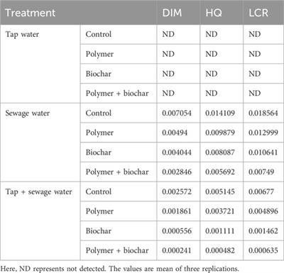 Improving the growth of pea plant by biochar–polyacrylamide association to cope with heavy metal stress under sewage water application in a greenhouse